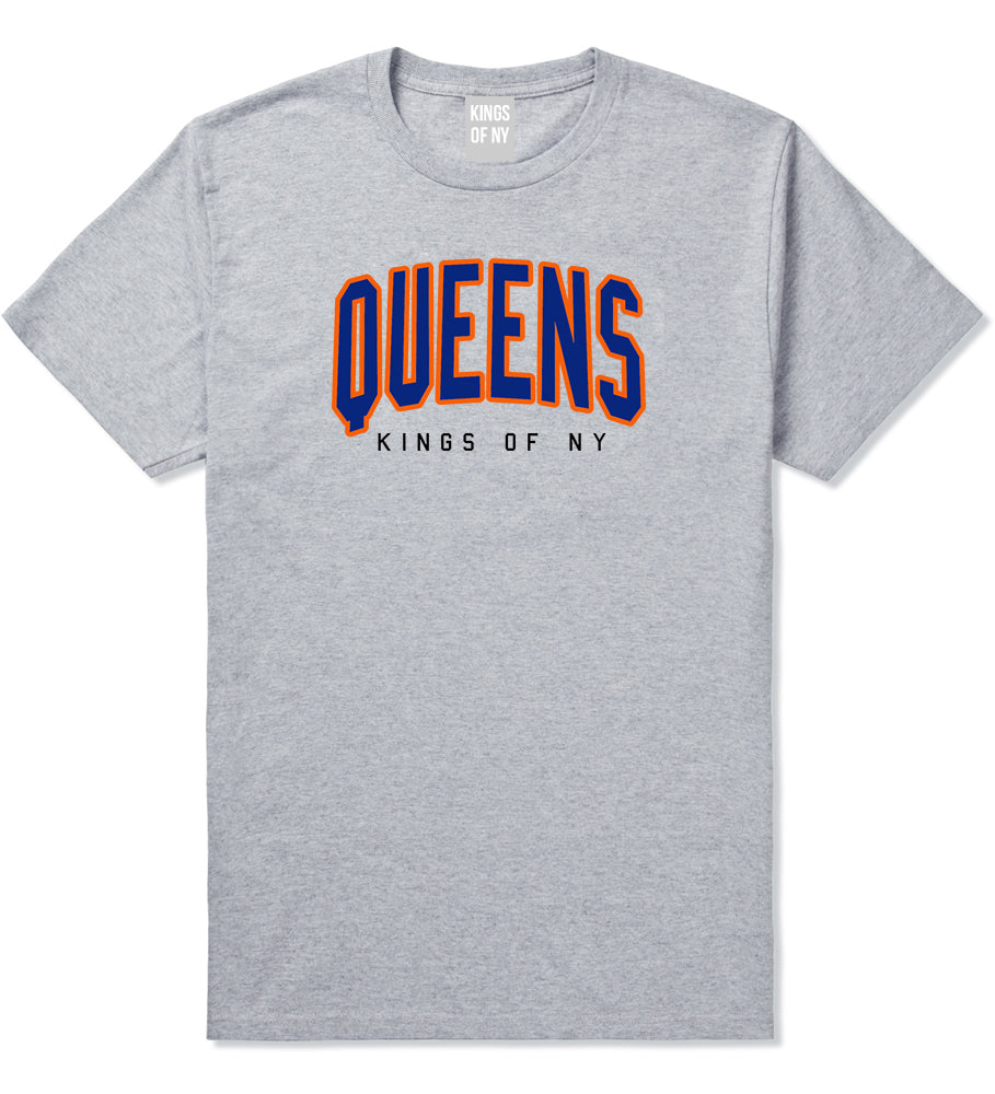 Queens Blue Orange Mens T-Shirt Grey by Kings Of NY