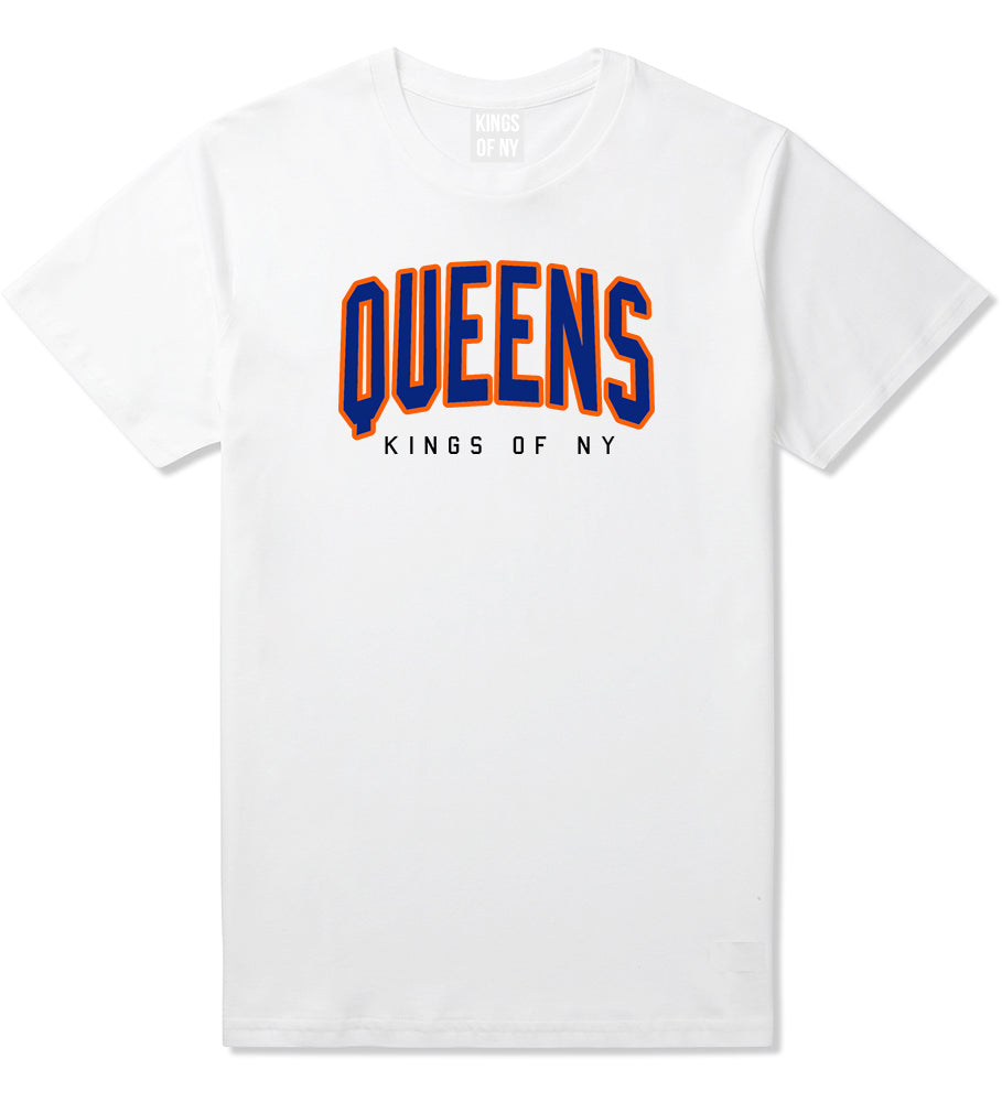 Queens Blue Orange Mens T-Shirt White by Kings Of NY