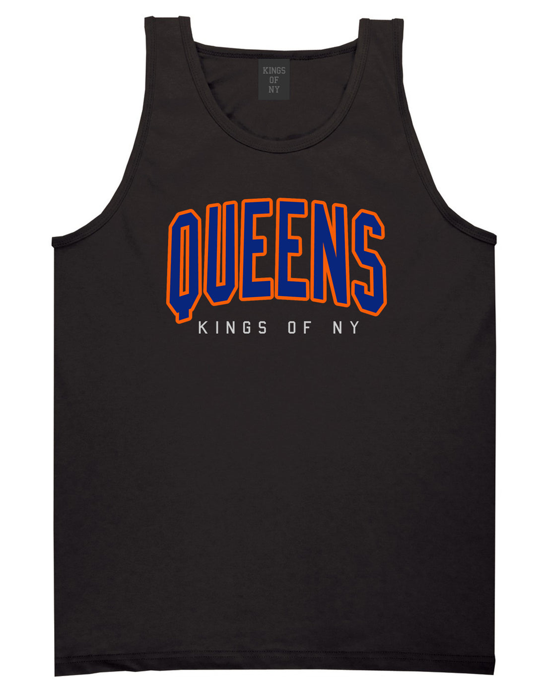 Queens Blue Orange Mens Tank Top Shirt Black by Kings Of NY
