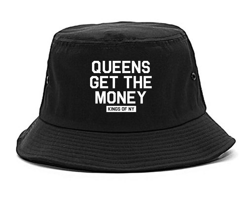 Queens Get The Money Mens Bucket Hat Black