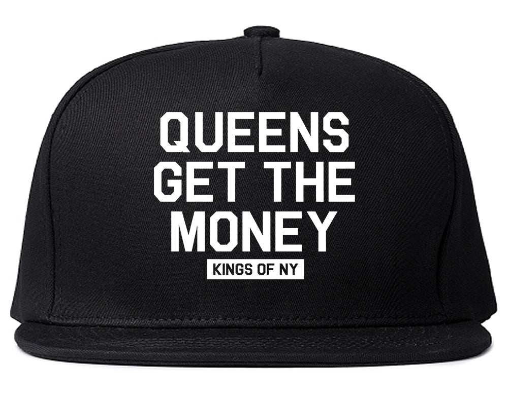 Queens Get The Money Mens Snapback Hat Black