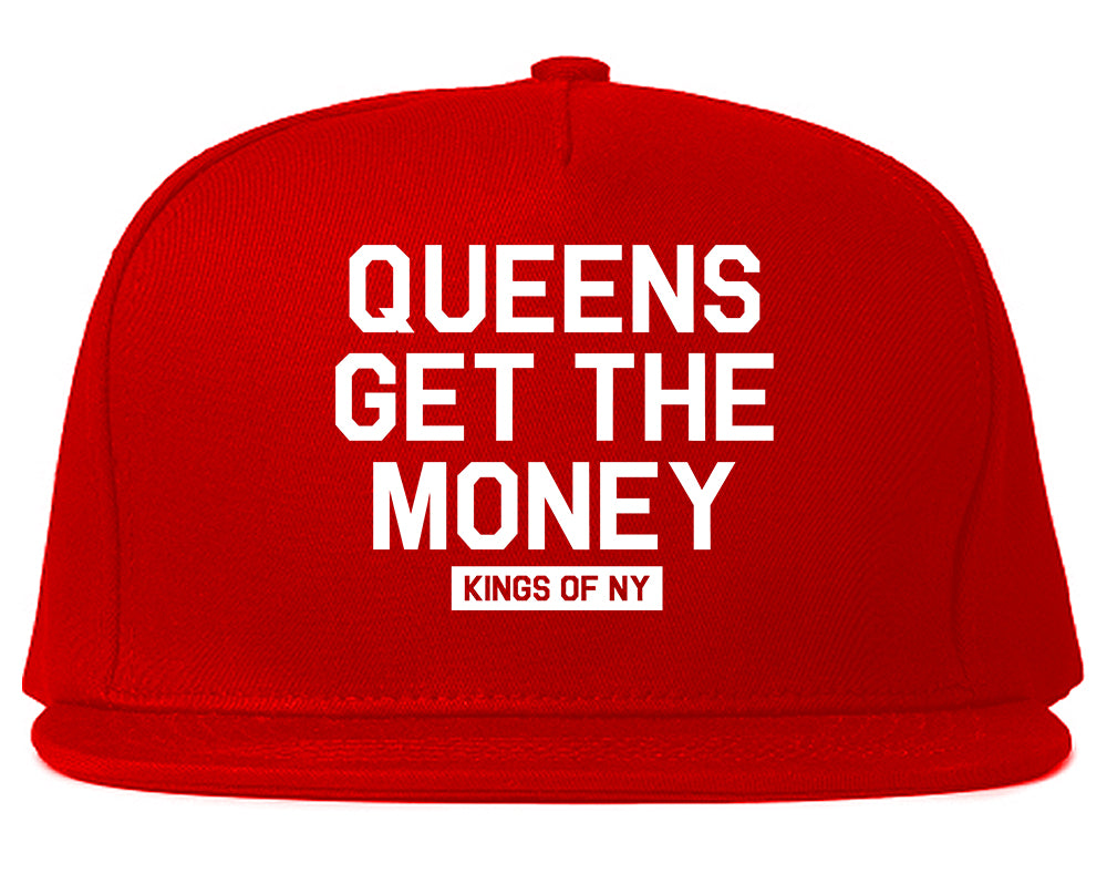 Queens Get The Money Mens Snapback Hat Red
