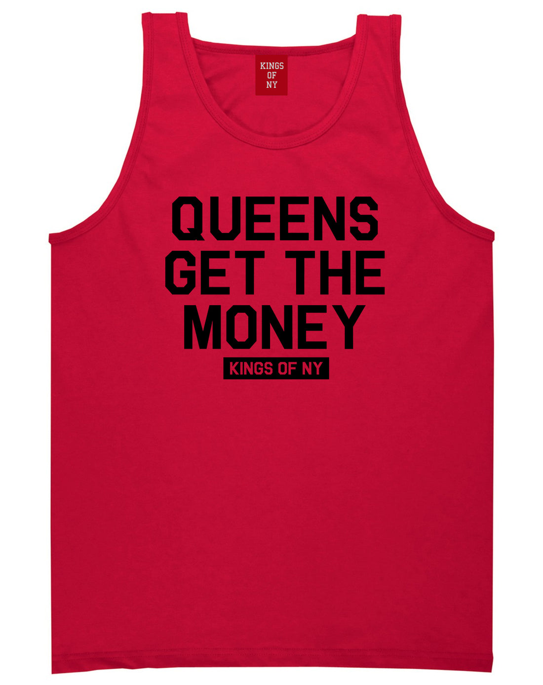 Queens Get The Money Mens Tank Top Shirt Red by Kings Of NY