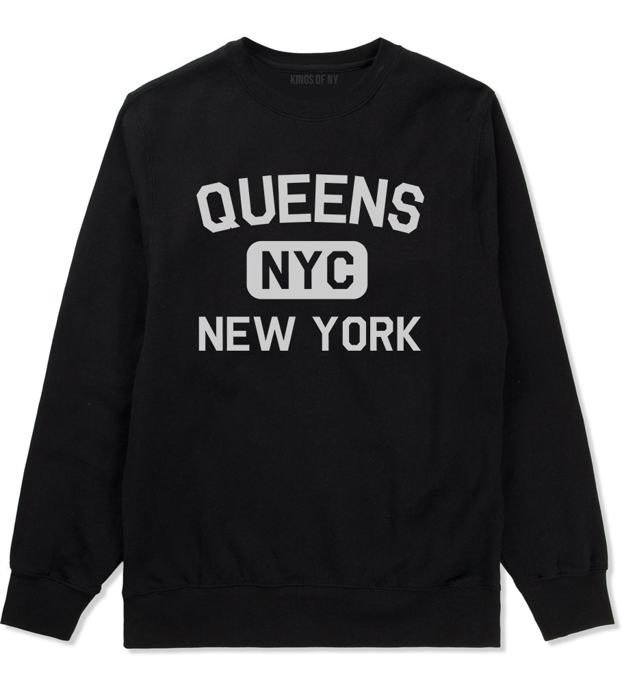 Queens Gym NYC New York Mens Crewneck Sweatshirt Black