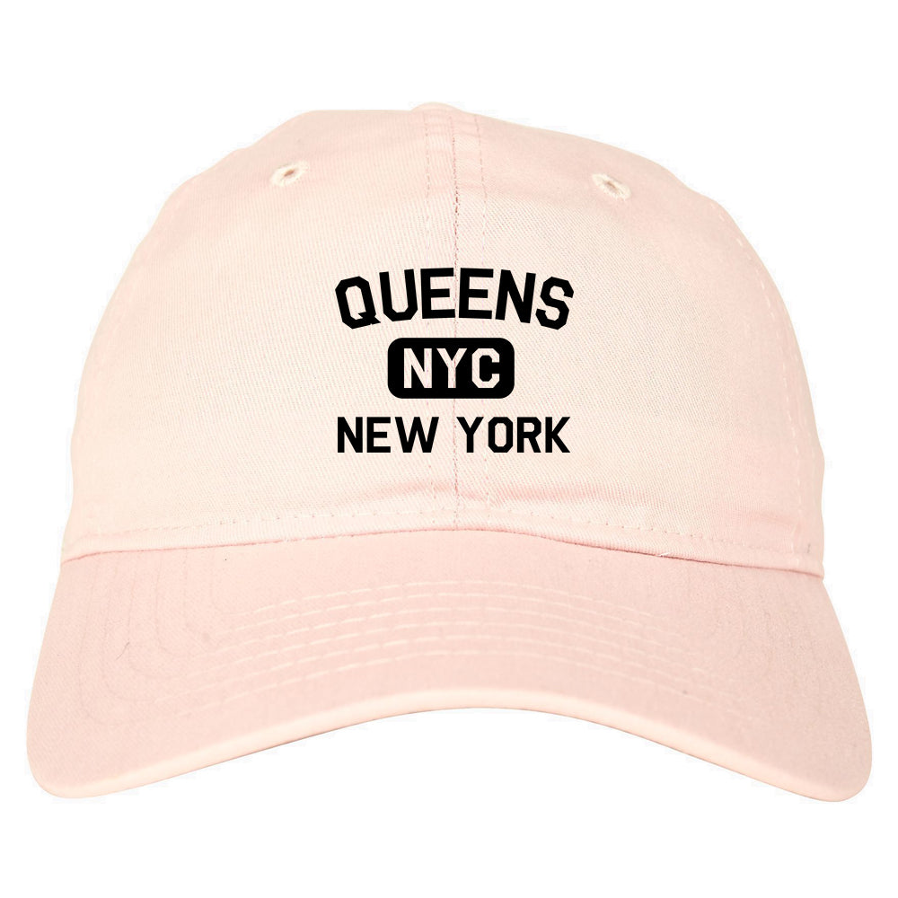 Queens Gym NYC New York Mens Dad Hat Pink