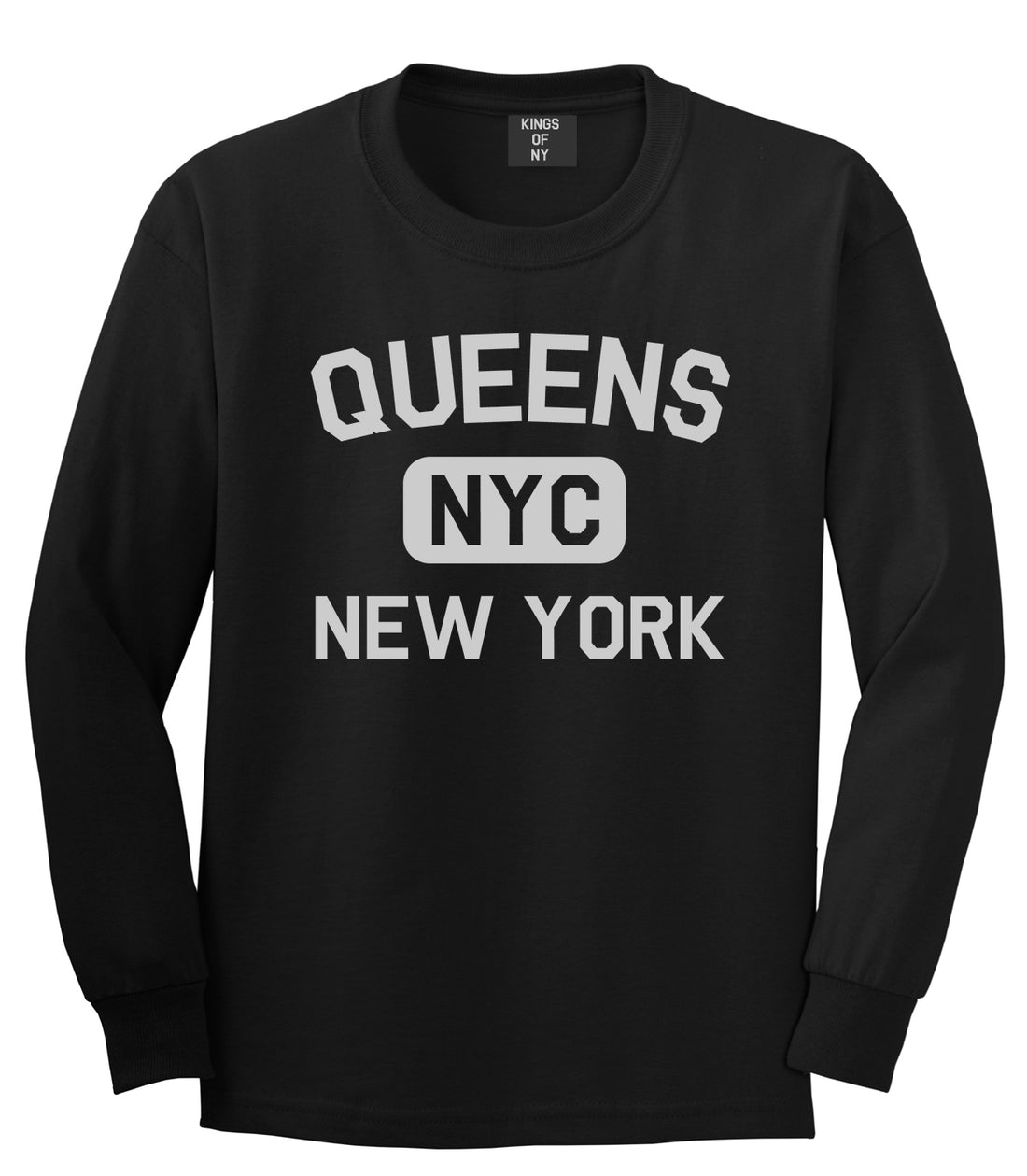 Queens Gym NYC New York Mens Long Sleeve T-Shirt Black