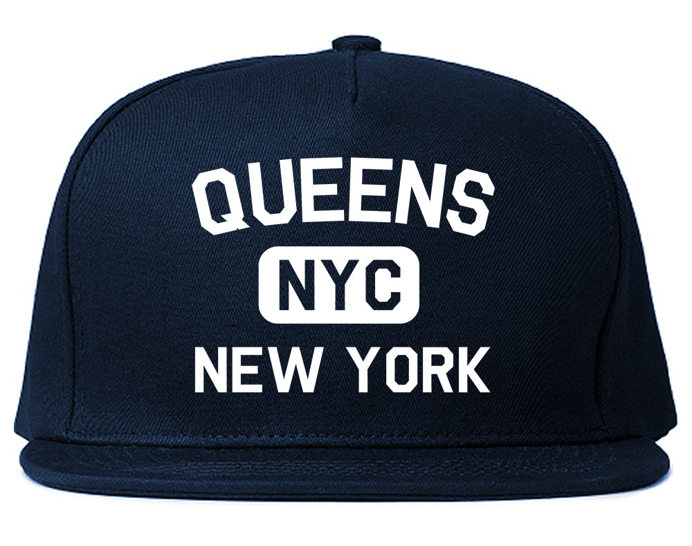 Queens Gym NYC New York Mens Snapback Hat Navy Blue