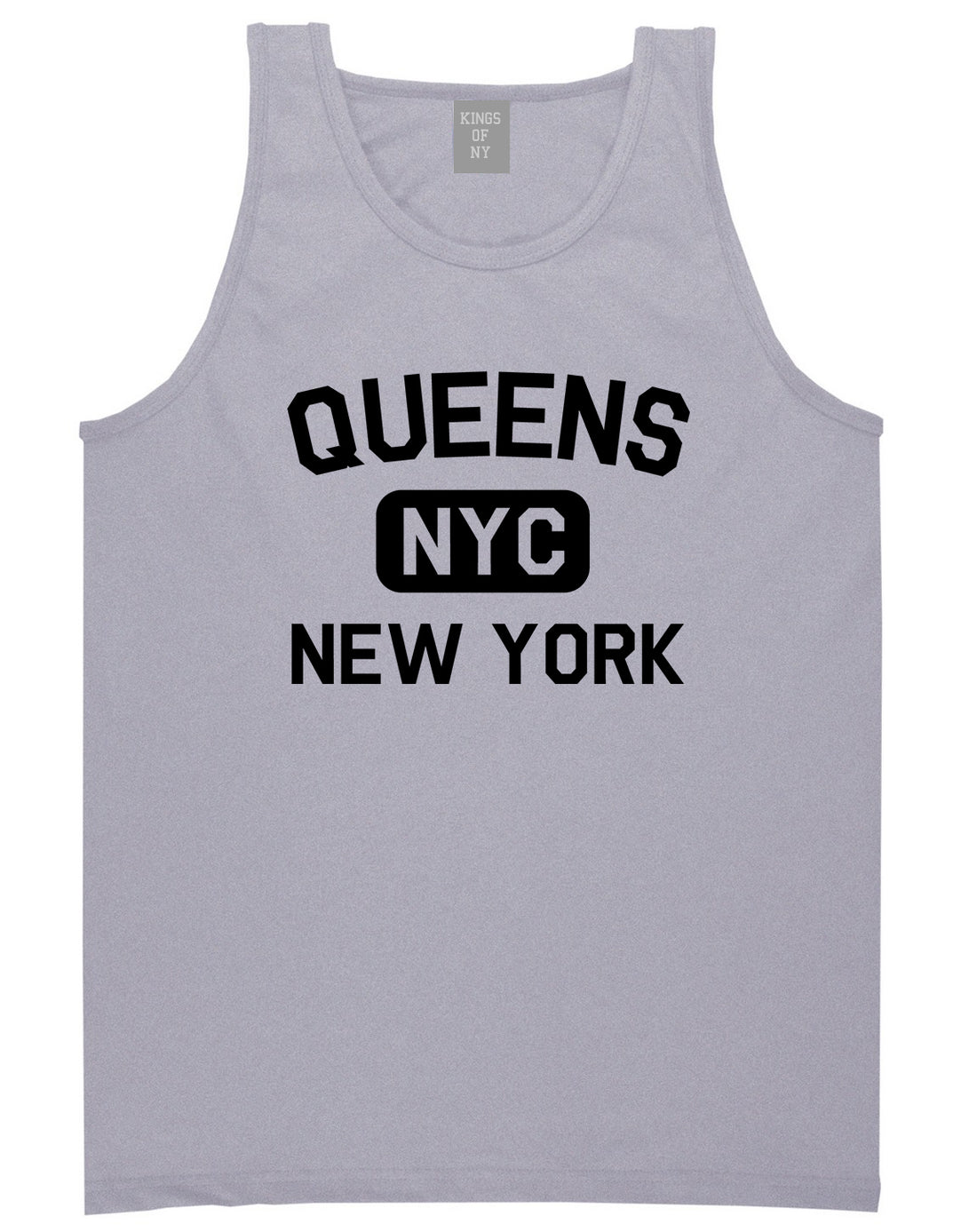 Queens Gym NYC New York Mens Tank Top T-Shirt Grey