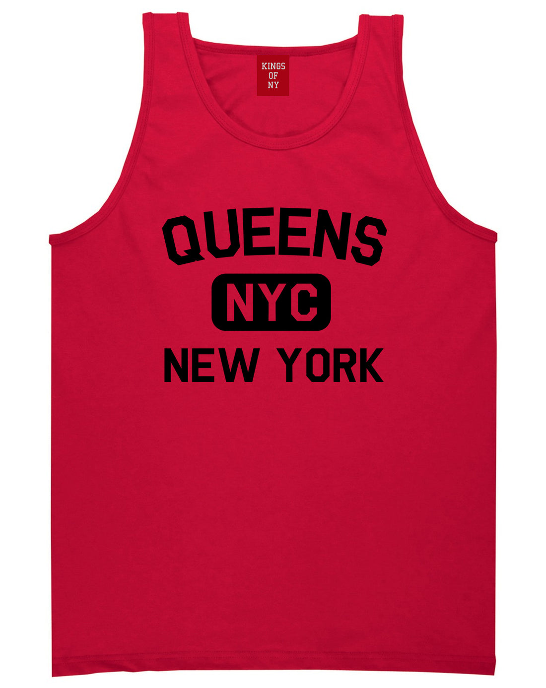 Queens Gym NYC New York Mens Tank Top T-Shirt Red
