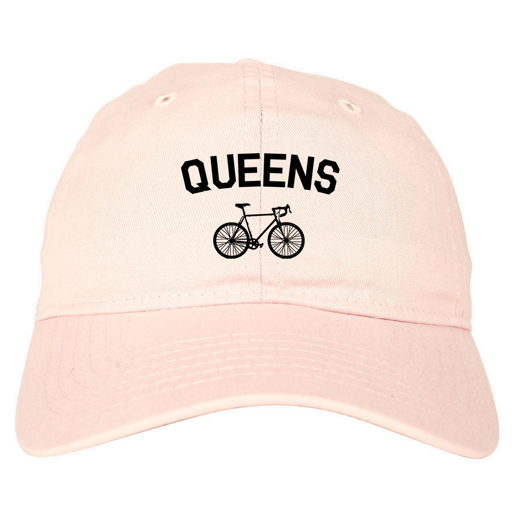 Queens New York Vintage Bike Cycling Mens Dad Hat Pink