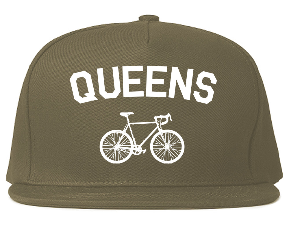 Queens New York Vintage Bike Cycling Mens Snapback Hat Grey