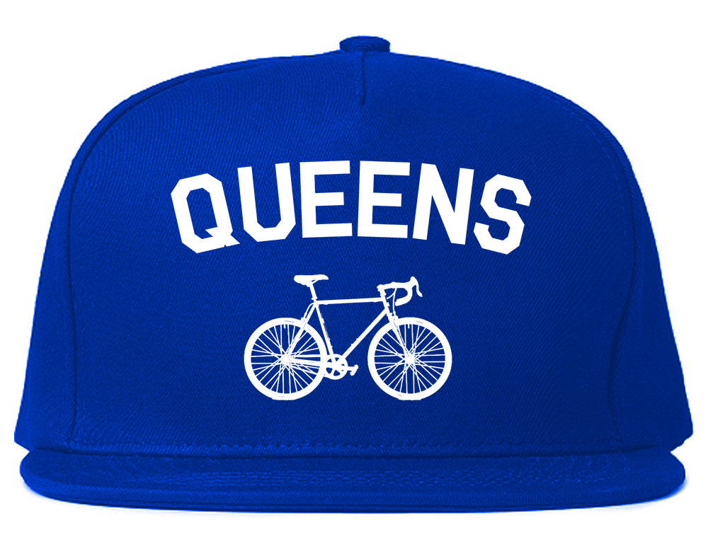 Queens New York Vintage Bike Cycling Mens Snapback Hat Royal Blue