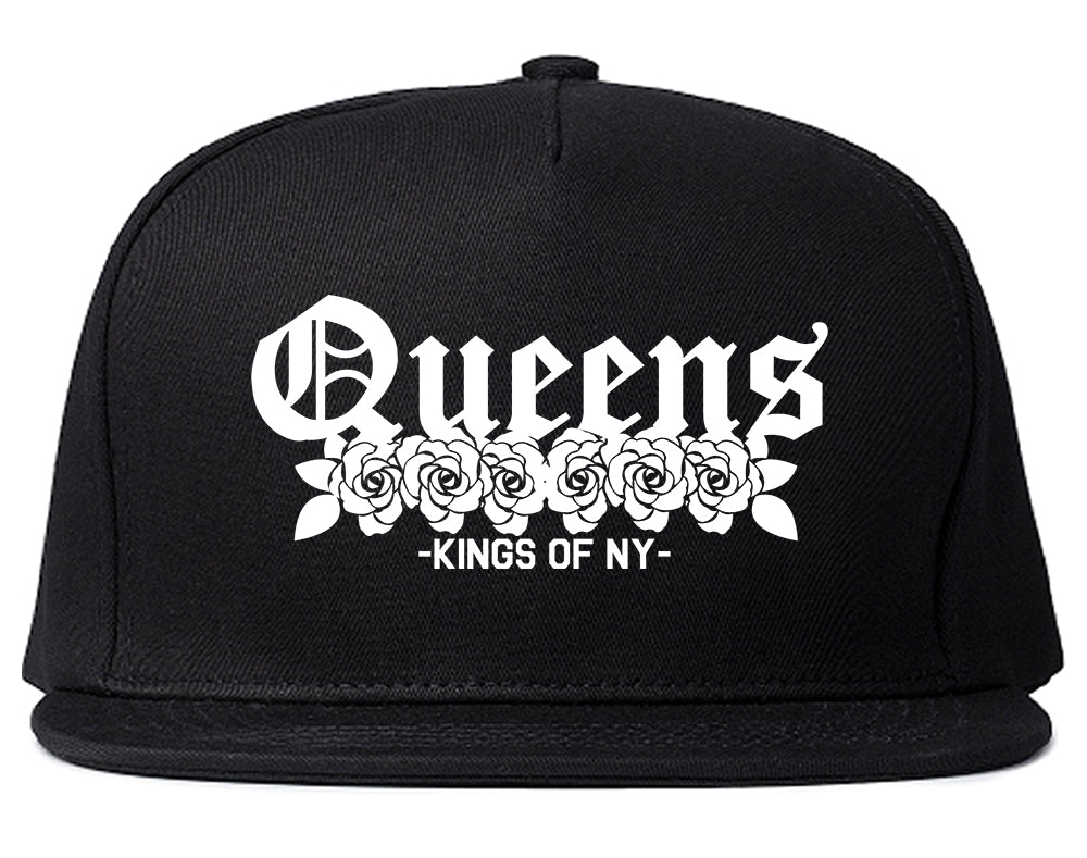 Queens Roses Kings Of NY Mens Snapback Hat Black