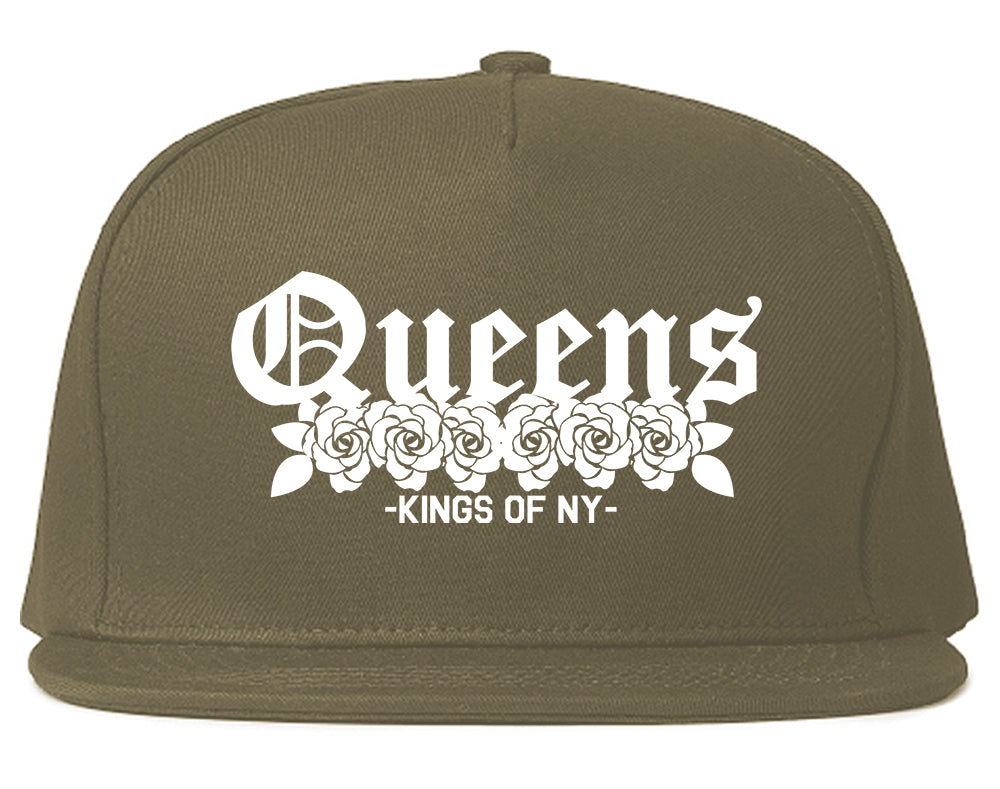 Queens Roses Kings Of NY Mens Snapback Hat Grey