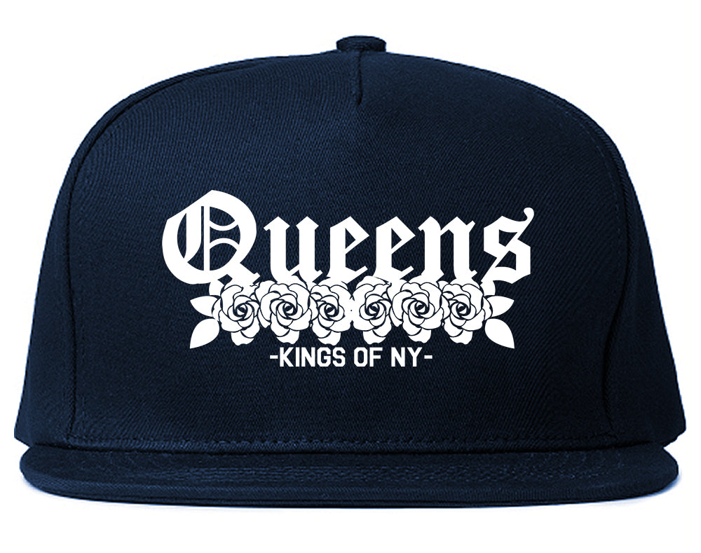 Queens Roses Kings Of NY Mens Snapback Hat Navy Blue