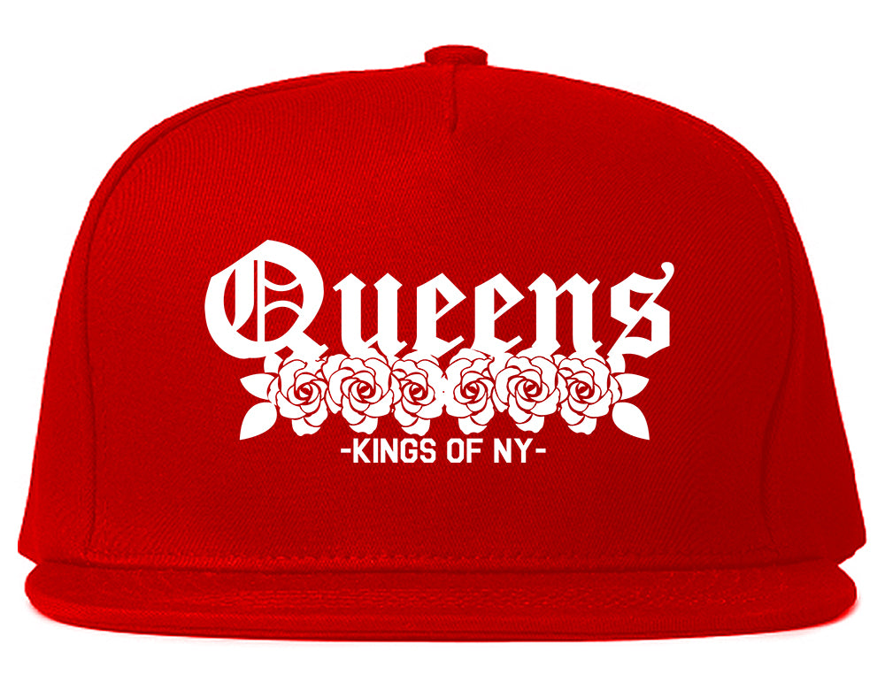 Queens Roses Kings Of NY Mens Snapback Hat Red