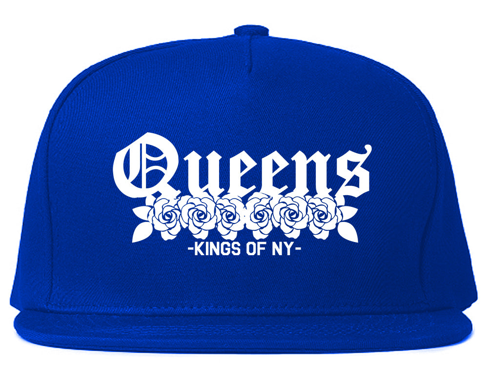 Queens Roses Kings Of NY Mens Snapback Hat Royal Blue