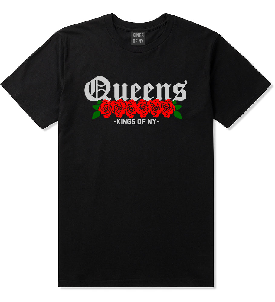 Queens Roses Kings Of NY Mens T-Shirt Black