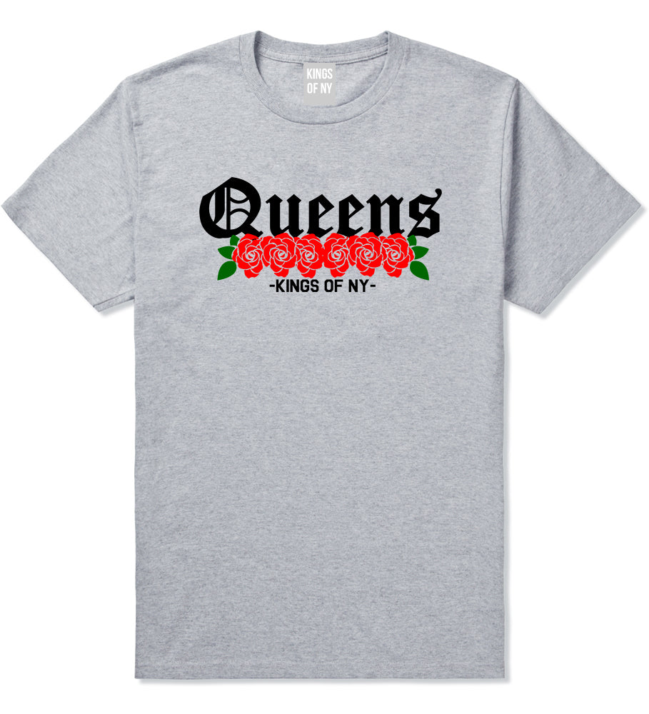 Queens Roses Kings Of NY Mens T-Shirt Grey