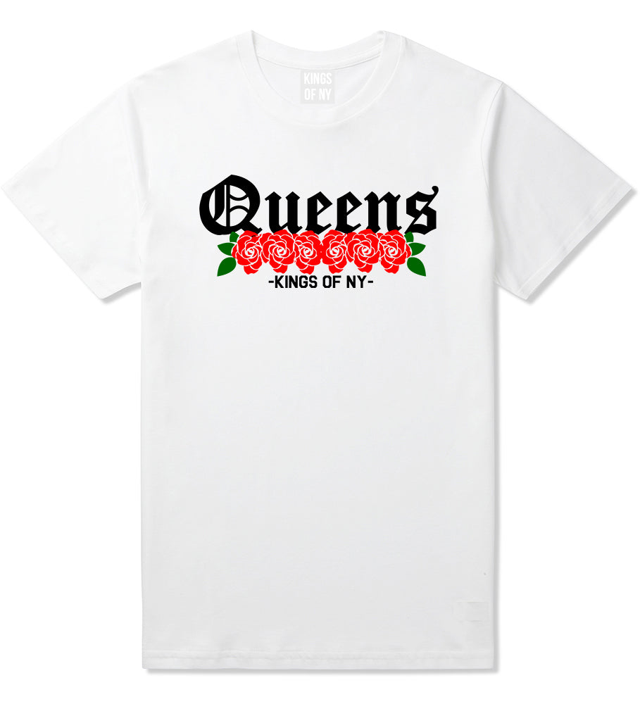 Queens Roses Kings Of NY Mens T-Shirt White