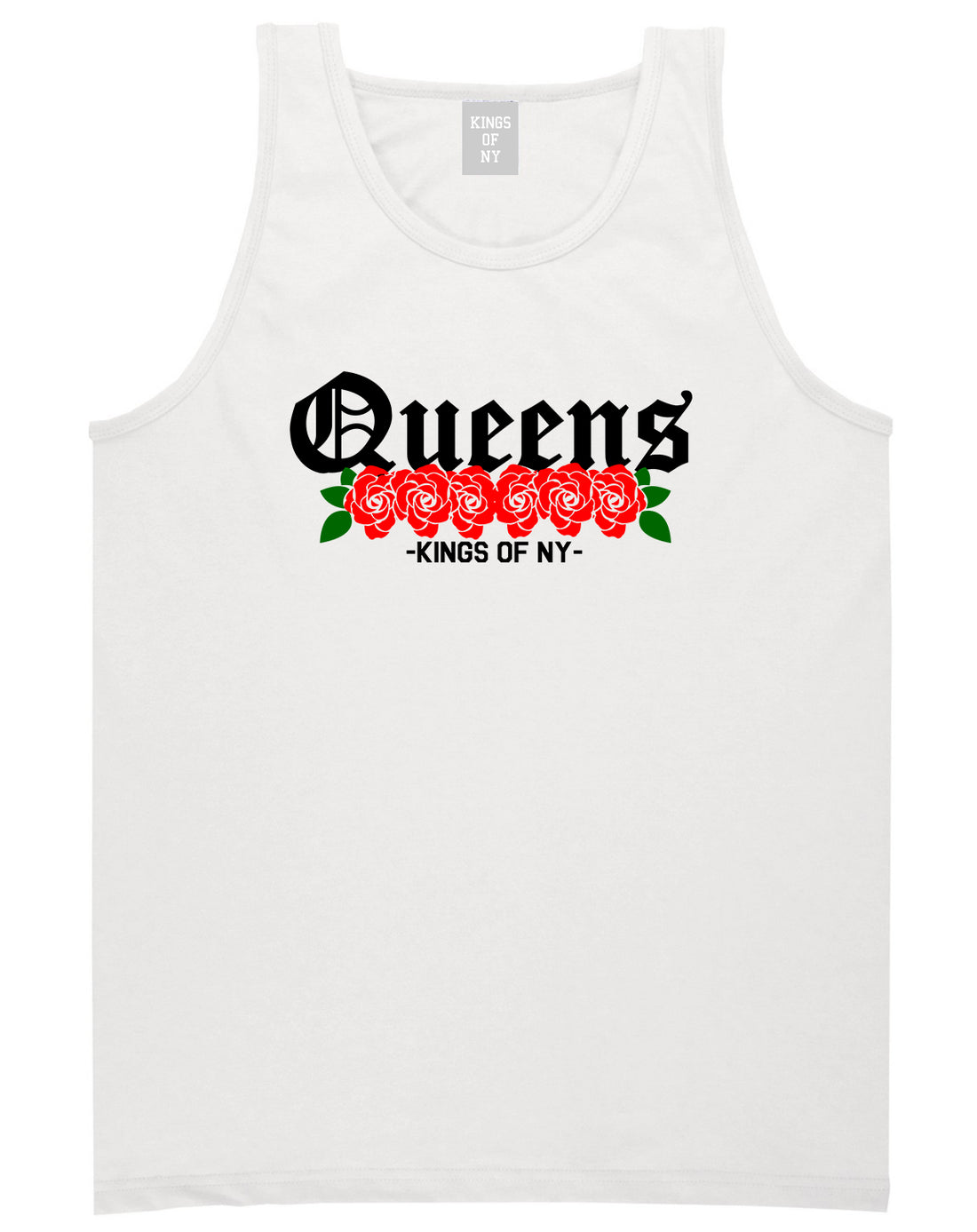 Queens Roses Kings Of NY Mens Tank Top T-Shirt White