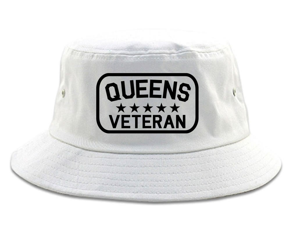Queens Veteran Mens Snapback Hat White