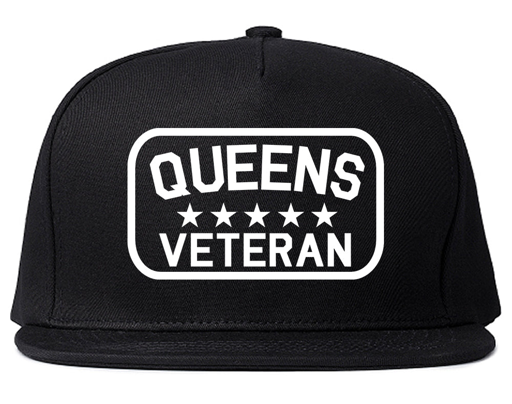 Queens Veteran Mens Snapback Hat Black