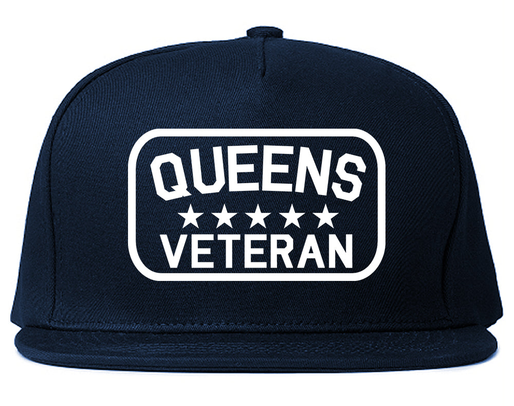 Queens Veteran Mens Snapback Hat Navy Blue