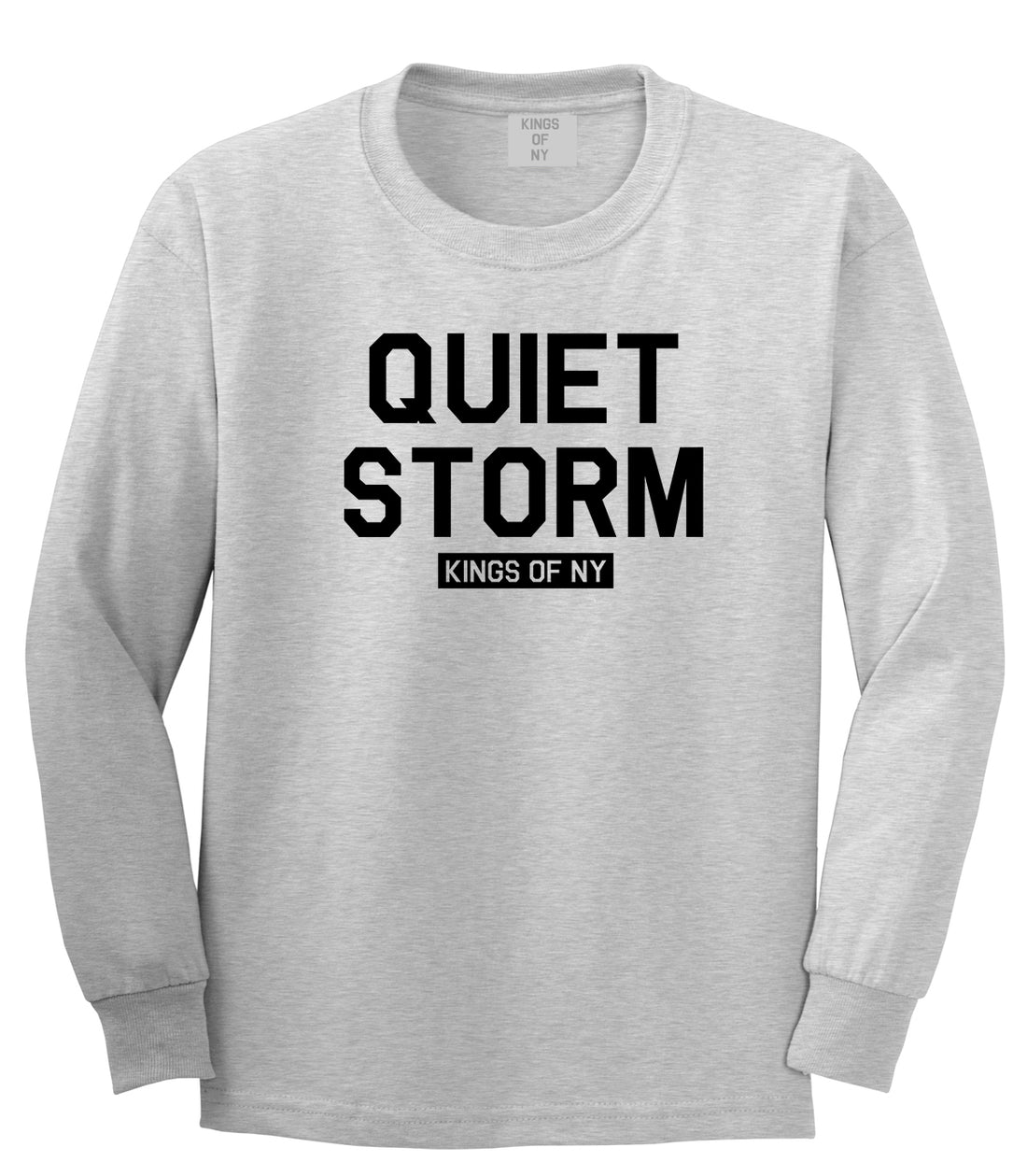 Quiet Storm Kings Of NY Mens Long Sleeve T-Shirt Grey