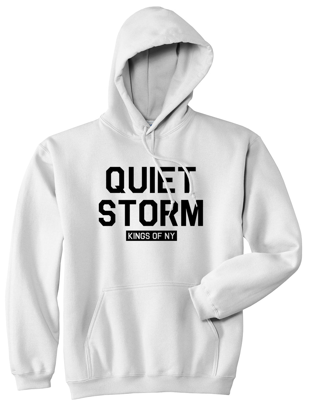 Quiet Storm Kings Of NY Mens Pullover Hoodie White