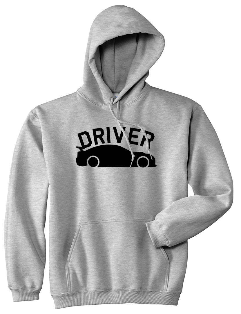 Race Car Driver Drive Mens Grey Pullover Hoodie by Kings Of NY