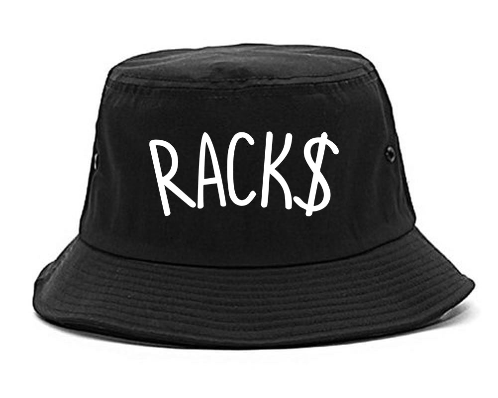 Racks Money Sign Mens Snapback Hat Black