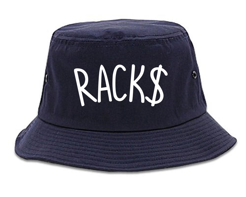 Racks Money Sign Mens Snapback Hat Navy Blue