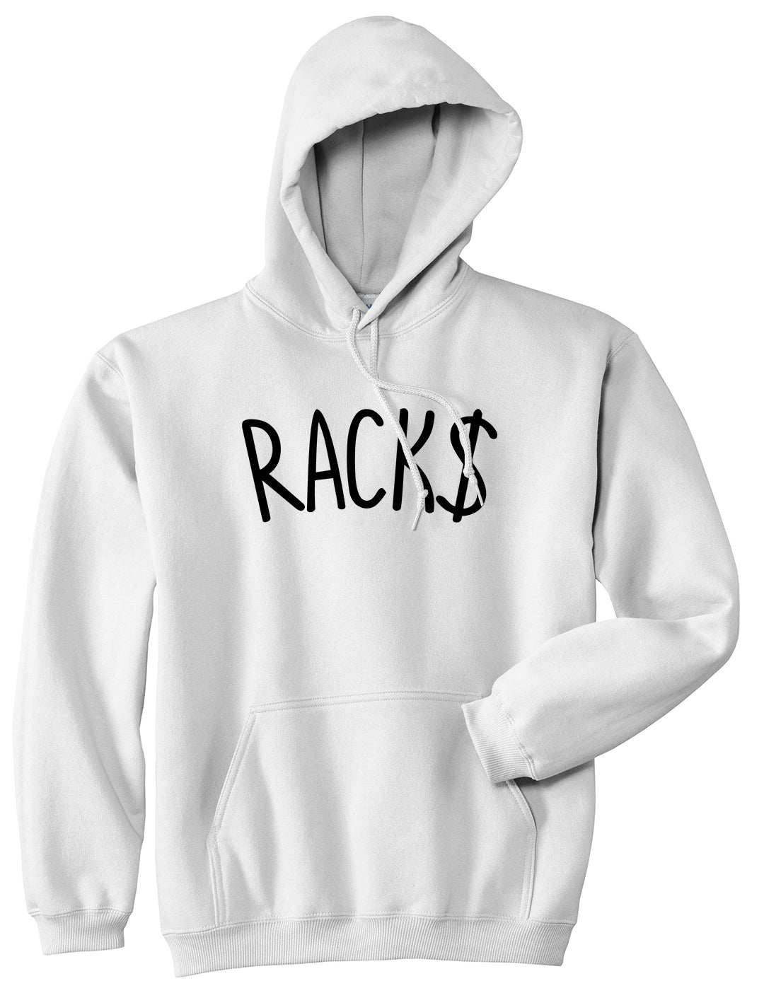 Racks Money Sign Mens Pullover Hoodie White