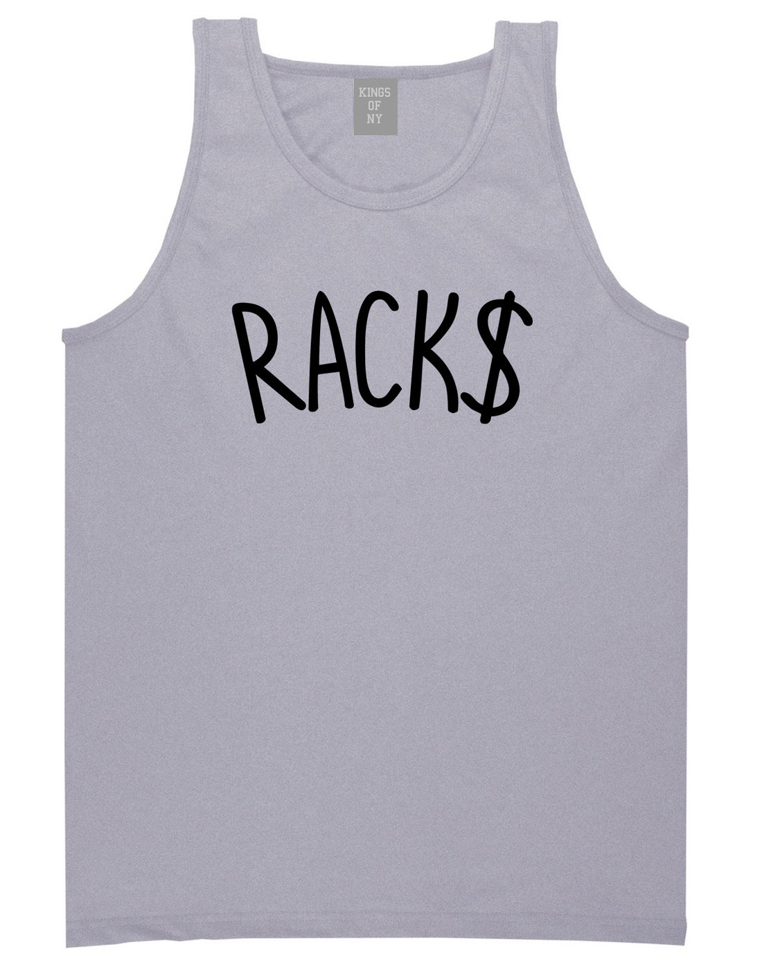 Racks Money Sign Mens Tank Top Shirt Grey