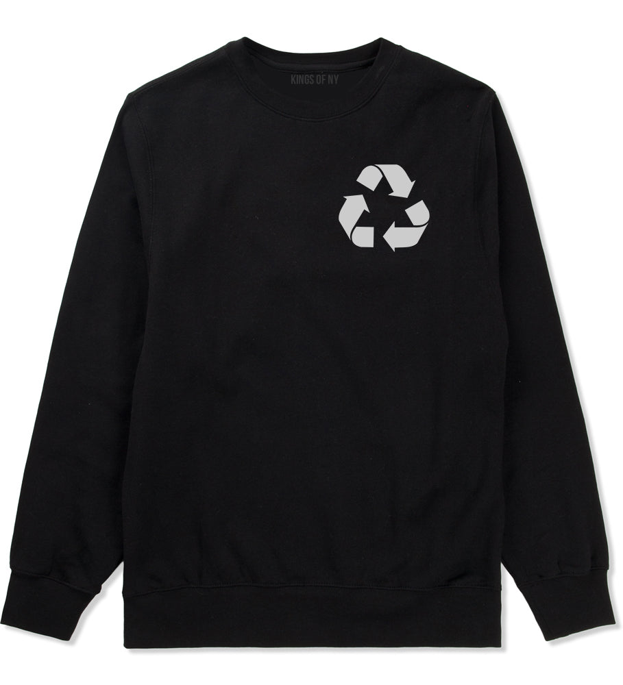 Recylce Logo Chest Black Crewneck Sweatshirt by Kings Of NY