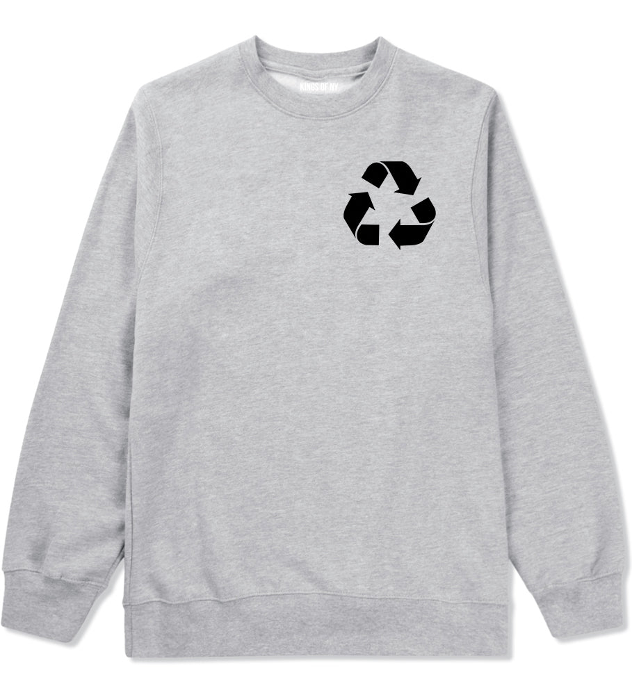 Recylce Logo Chest Grey Crewneck Sweatshirt by Kings Of NY