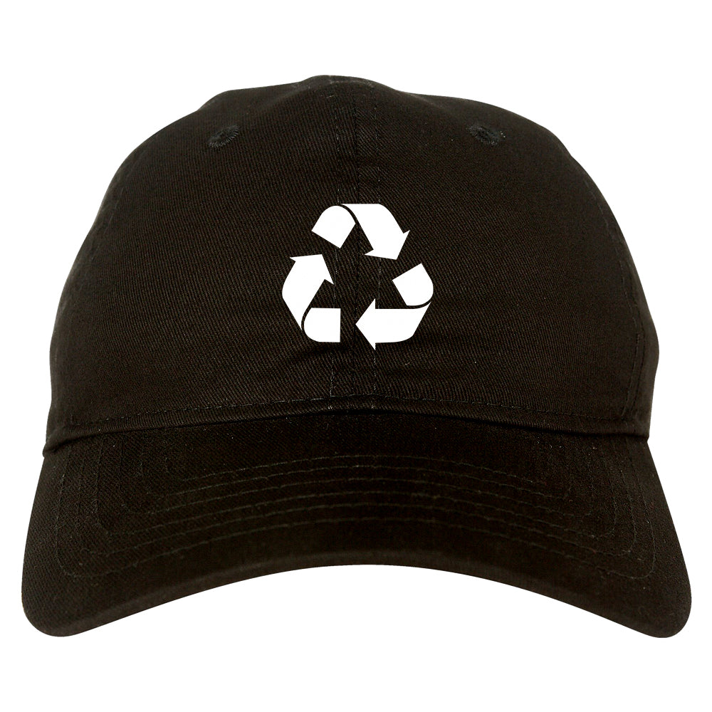 Recylce Logo Chest Dad Hat Baseball Cap Black