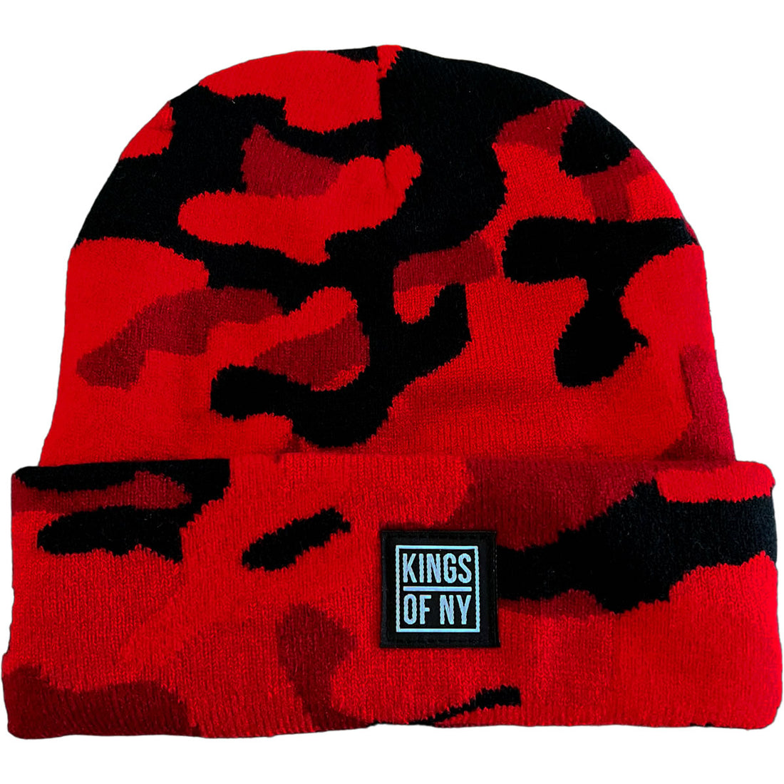 Red Camo Logo Mens Knit Beanie Hat – KINGS OF NY