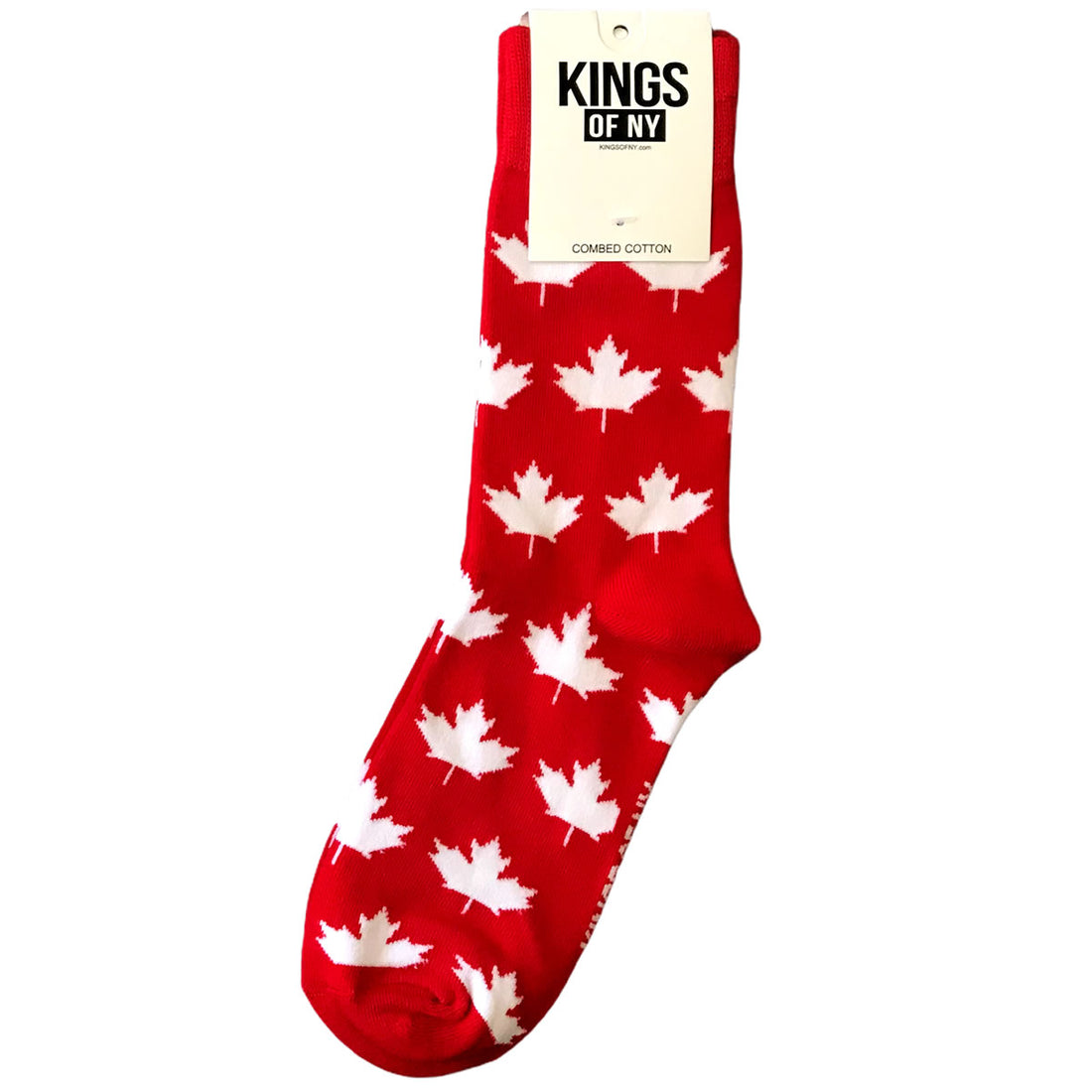 Red Canada Maple Leaf Pattern Mens Crew Socks