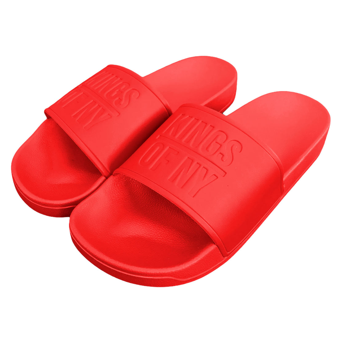 Red Kings Of NY Logo Mens Slide Sandals