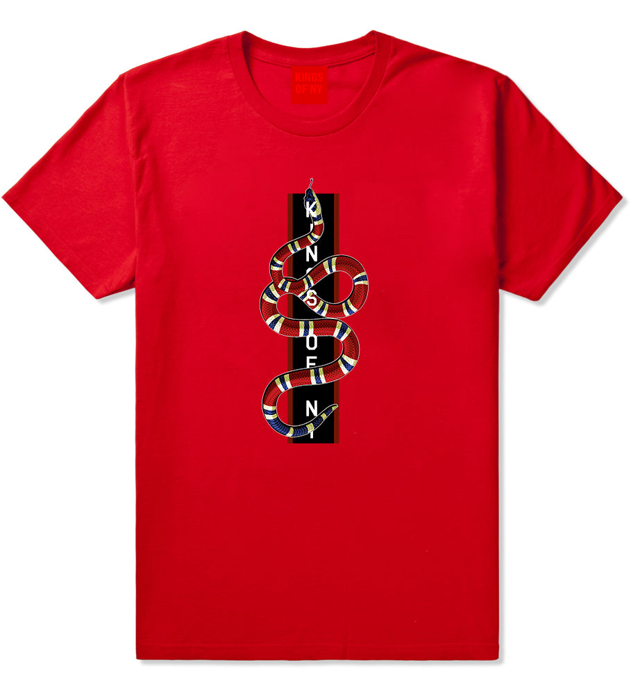 Red Snake Mens T Shirt Red