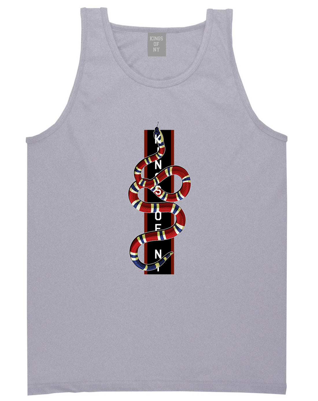 Red Snake Mens Tank Top Shirt Grey