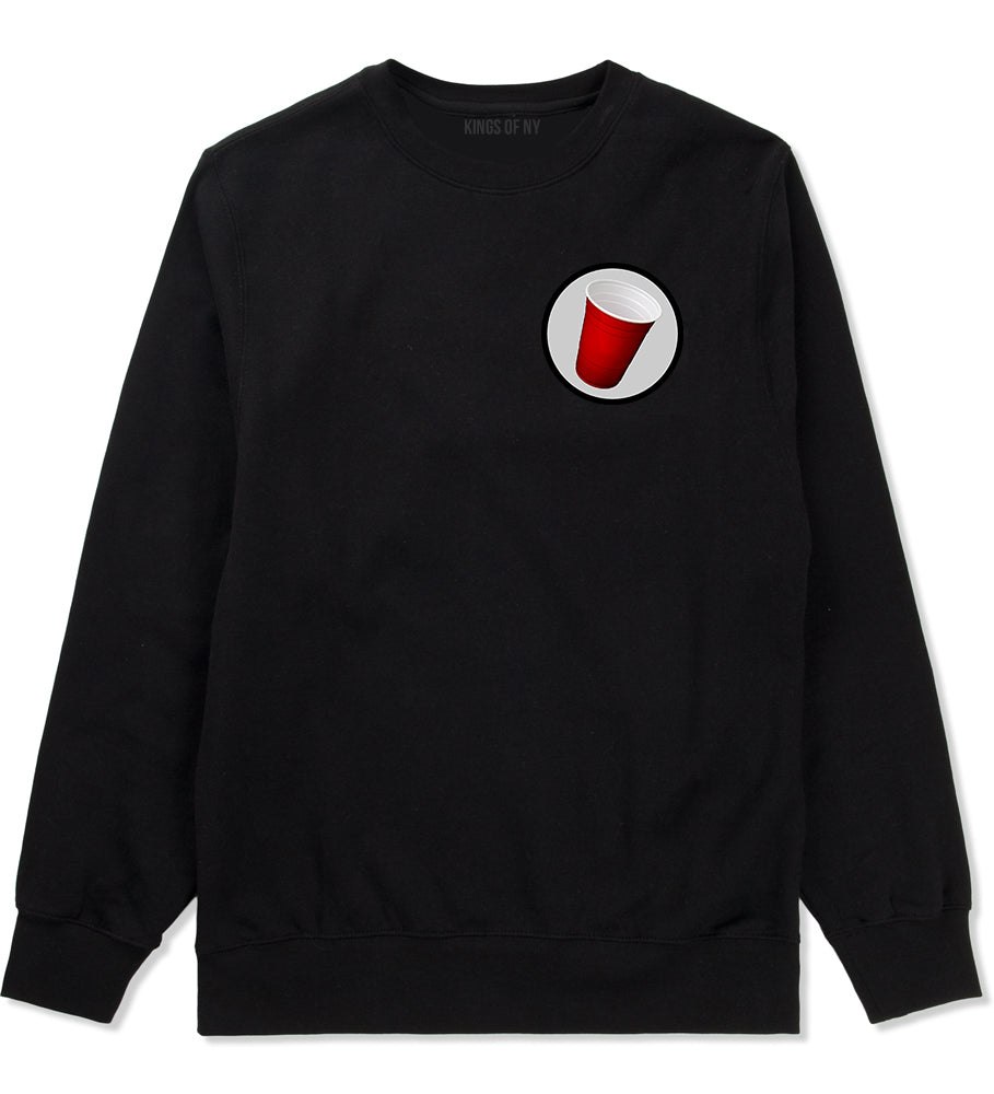 Red Party Cup Chest Mens Black Crewneck Sweatshirt by Kings Of NY
