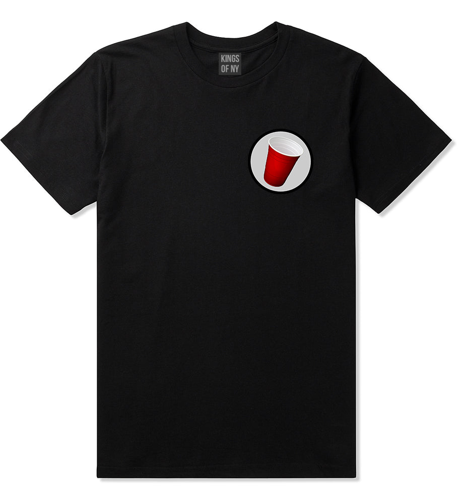 Red_Party_Cup_Chest Mens Black T-Shirt by Kings Of NY