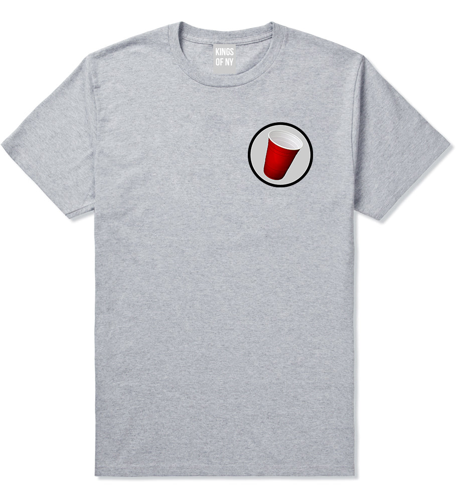 Red_Party_Cup_Chest Mens Grey T-Shirt by Kings Of NY