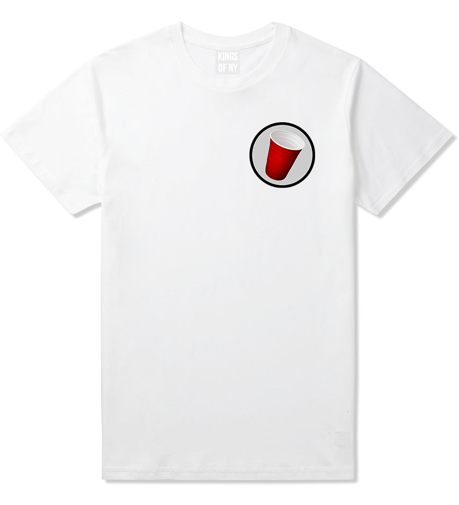 Red_Party_Cup_Chest Mens White T-Shirt by Kings Of NY