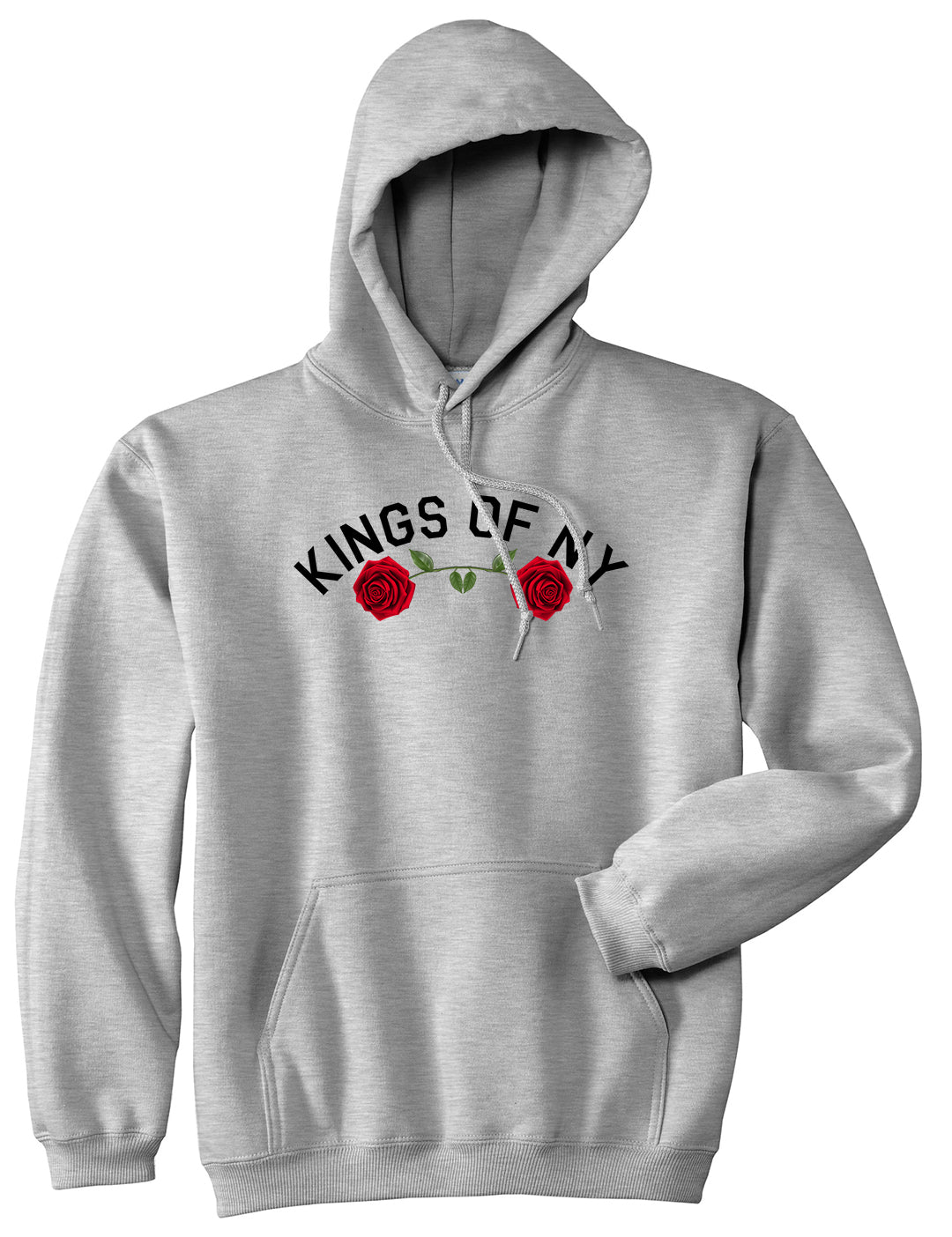 Red Roses Crest KONY Pullover Hoodie in Grey
