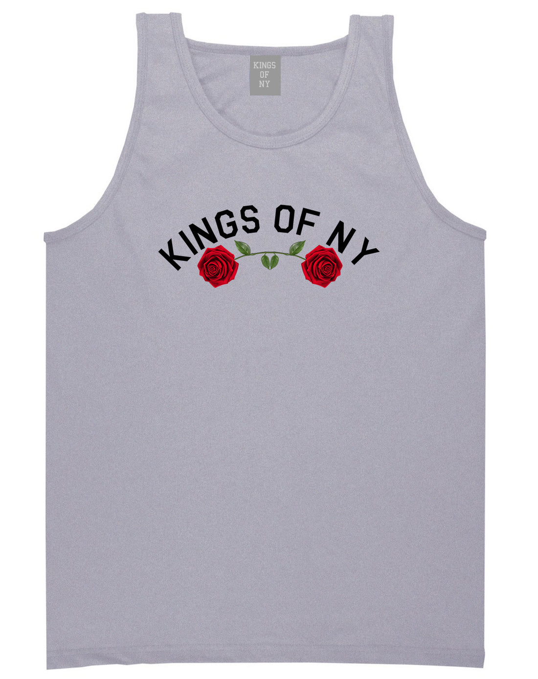 Red Roses Crest KONY Tank Top Shirt in Grey