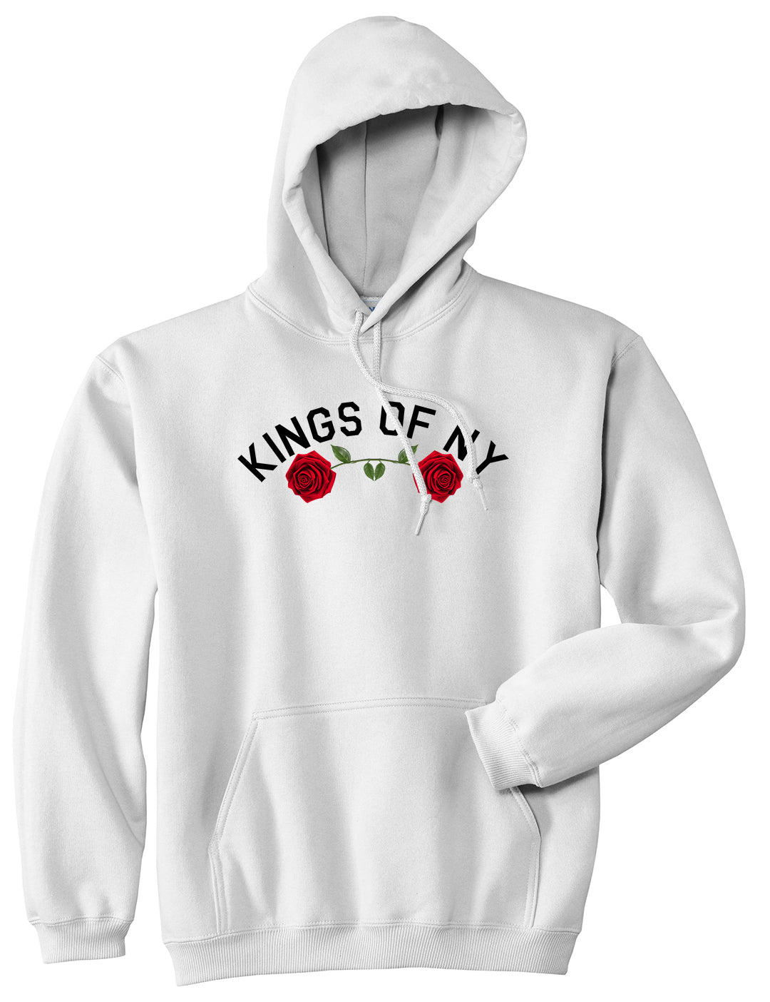 Red Roses Crest KONY Pullover Hoodie in White